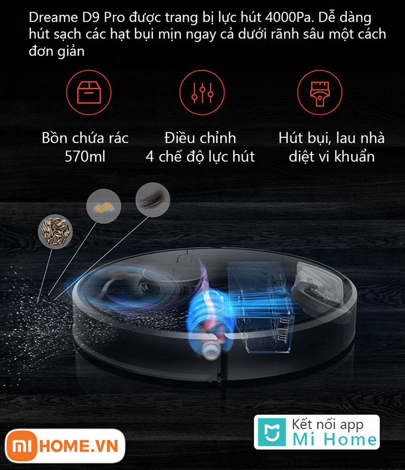 Robot Hút Bụi Lau Nhà Xiaomi Dreame D9 Pro