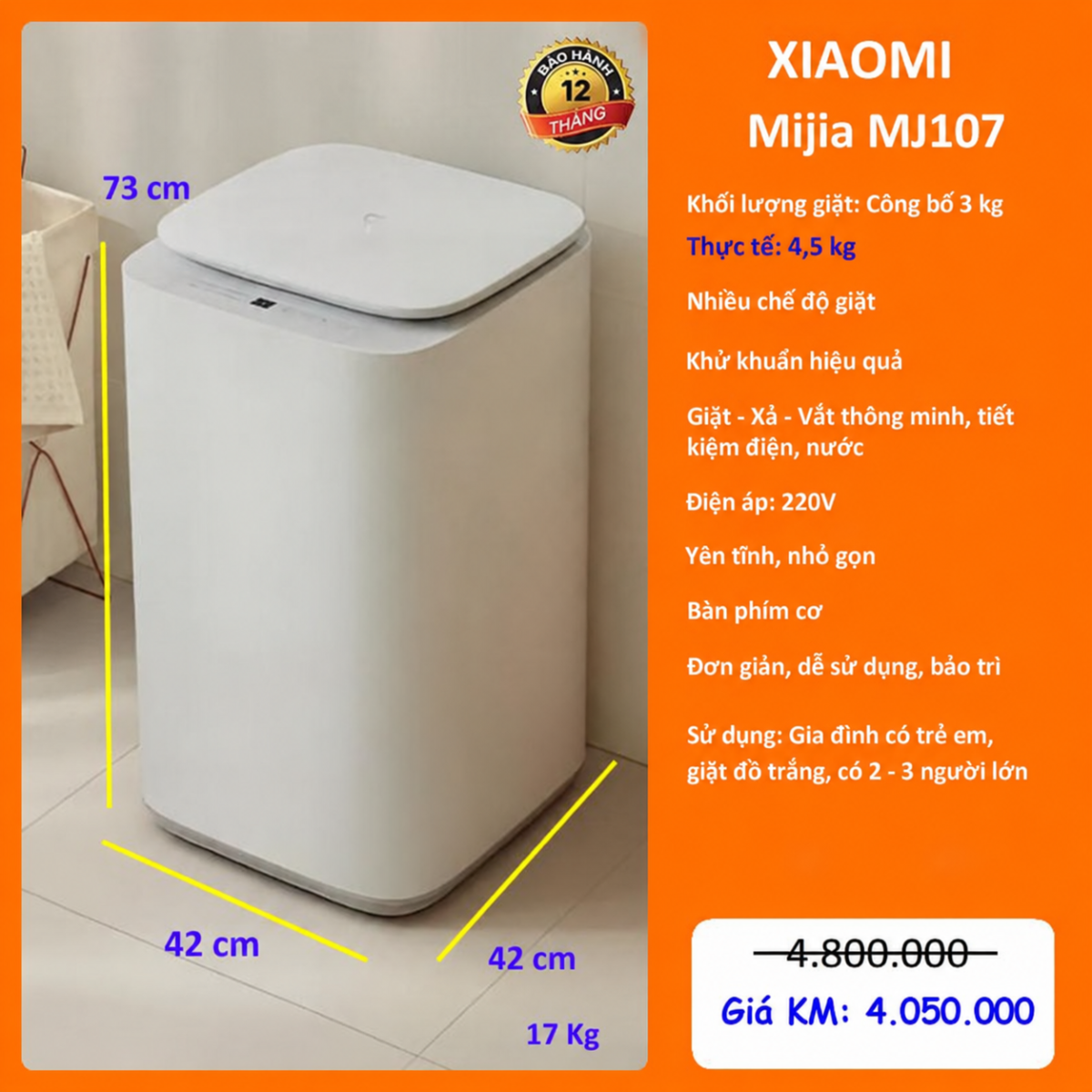 Máy giặt mini Xiaomi Mijia MJ107