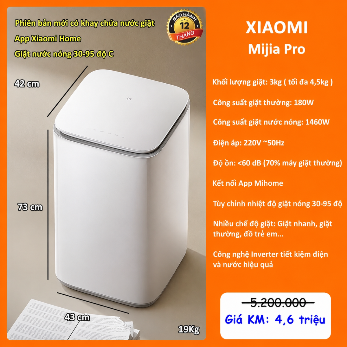 Máy giặt mini Xiaomi Mijia Pro - Phiên bản mới nhất