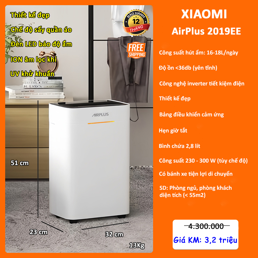 Máy Hút Ẩm Xiaomi Airplus 16L-2019EE